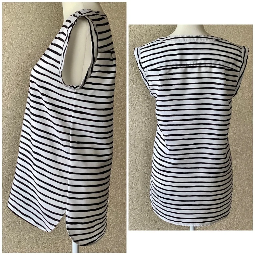 J. Crew Striped Sleeveless Blouse